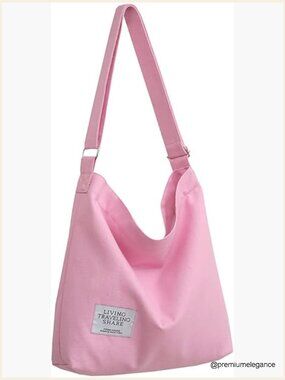 Women's Canvas Hobo Shoulder Crossbody Tote Bag Large Capacity Casual